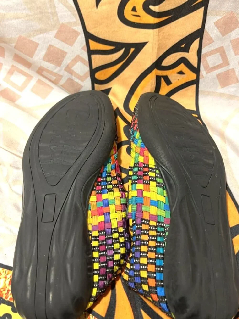 Bernie Mev Woven Elastic Flats Multicolor Comfort Shoes Size 40